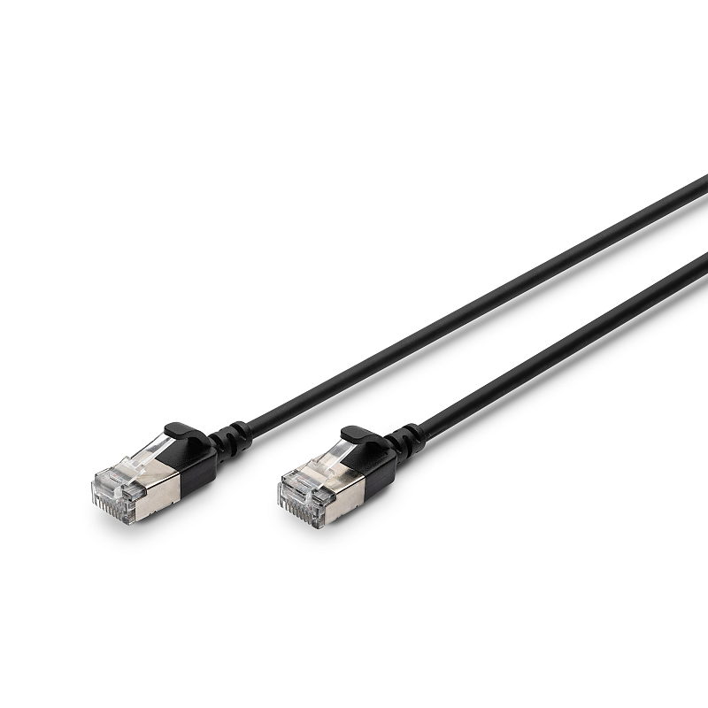Digitus CAT 6A F-FTP Slim Patchkabel, 0,5m, Schwarz