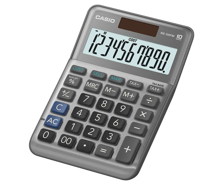 Casio MS-100FM Taschenrechner Desktop Einfacher Taschenrechner Grau