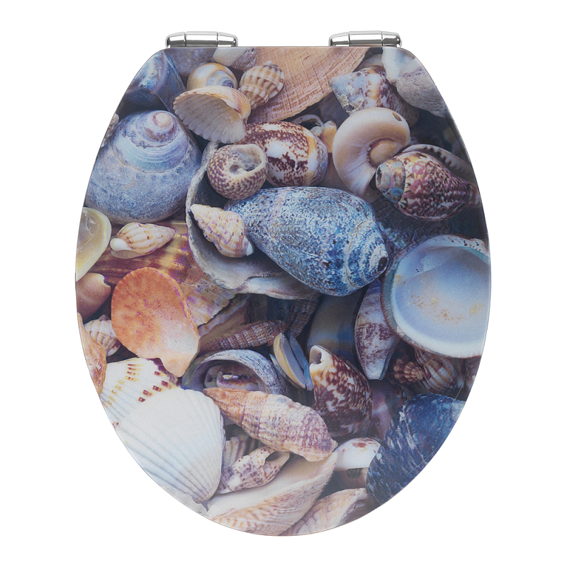 WENKO Sea Shell Weicher Toilettensitz MDF-Platten Mehrfarbig