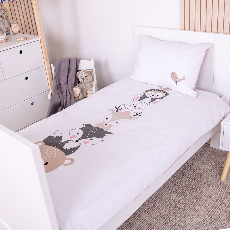 HERDING babybest® Bettwäsche-Set ‘Woodland Crew’ – 100×135 cm, Renforcé