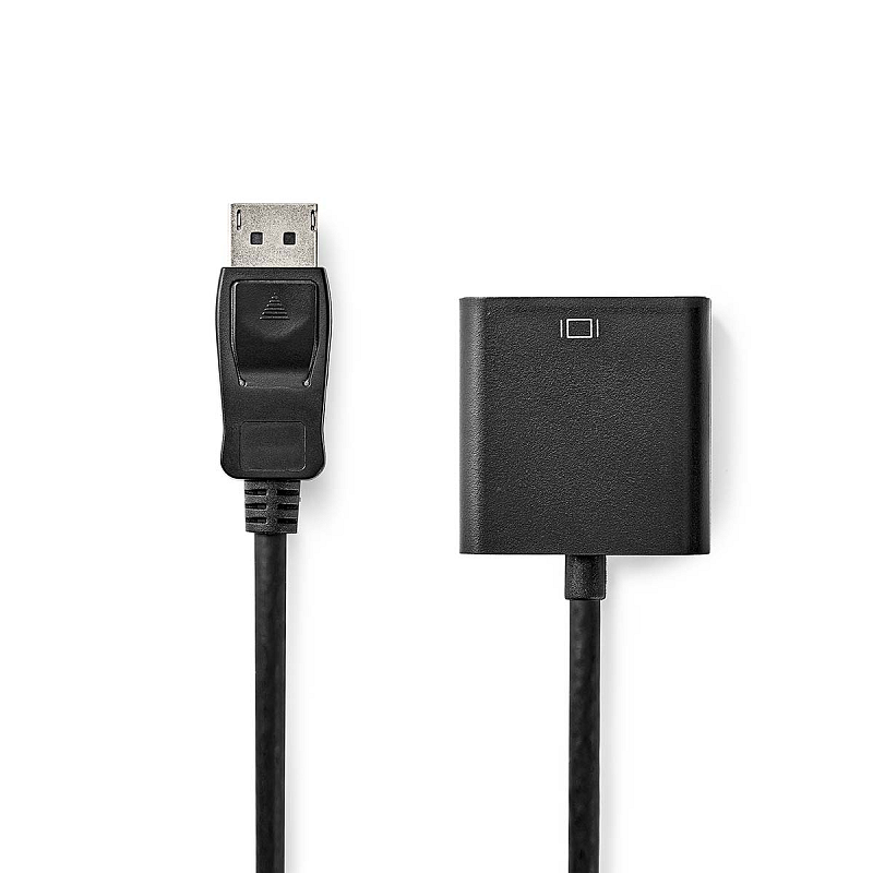 Nedis CCGB37351BK02 DisplayPort-Kabel 0,2 m VGA (D-Sub) Schwarz