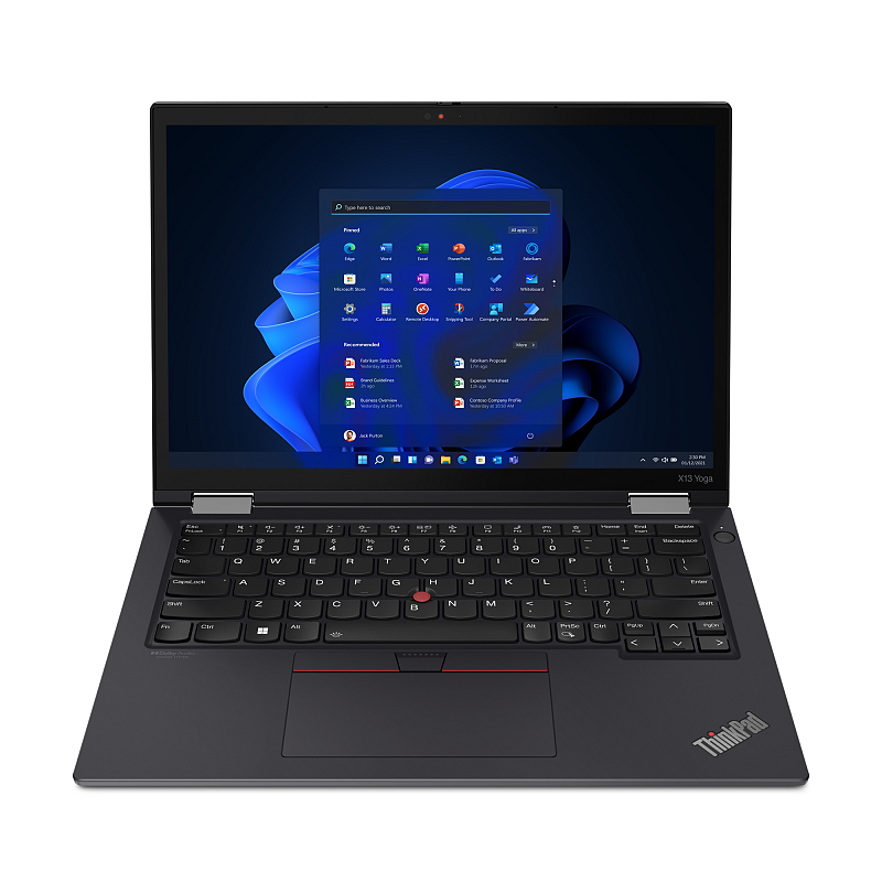 Lenovo ThinkPad X13 Yoga Gen 3 Intel® Core™ i5 i5-1235U Hybrid (2-in-1) 33,8 cm (13.3") Touchscreen WUXGA 16 GB LPDDR4x-SDRAM 512 GB SSD Wi-Fi 6E (802.11ax) Windows 11 Pro Deutsch Schwarz