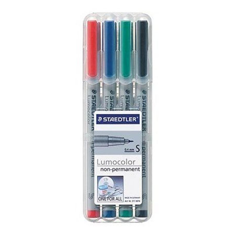 Staedtler 311 WP4 Marker 4 Stück(e) Schwarz, Blau, Grün, Rot