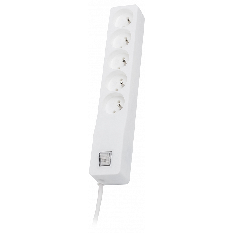 LESTAR ZX 510 G-A K.:WH 3,0M Spannungsschutz Weiß 5 AC-Ausgänge 230 V 3 m