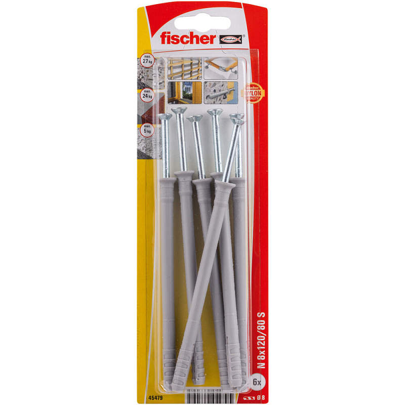 Fischer 45479 Schraubanker/Dübel 6 Stück(e) Schrauben- & Dübelsatz 120 mm