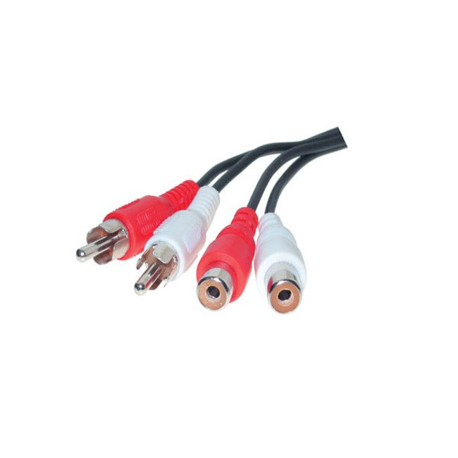 S/CONN maximum connectivity 2 RCA male/2 RCA female, 5 m Audio-Kabel 2 x RCA Schwarz, Rot, Weiß