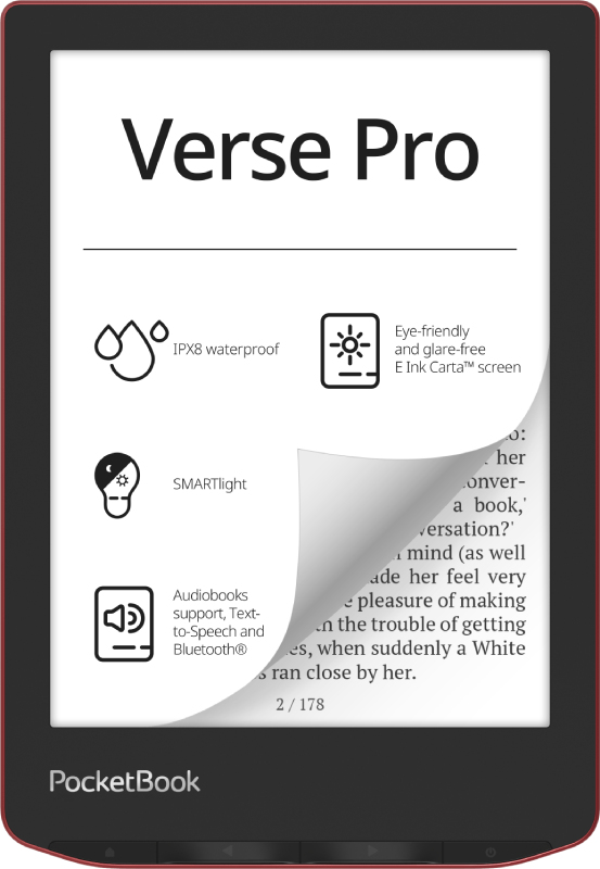 PocketBook Verse Pro eBook-Reader Touchscreen 16 GB WLAN Schwarz, Rot