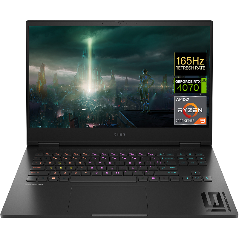 OMEN by HP OMEN 16-xf0095ng AMD Ryzen™ 9 7940HS Laptop 40,9 cm (16.1") Full HD 16 GB DDR5-SDRAM 1 TB SSD NVIDIA GeForce RTX 4070 Wi-Fi 6E (802.11ax) Windows 11 Home Schwarz