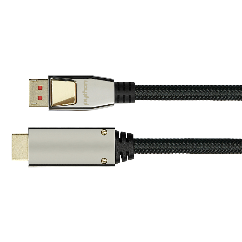 Python GC-M0218 Videokabel-Adapter 3 m DisplayPort HDMI Schwarz