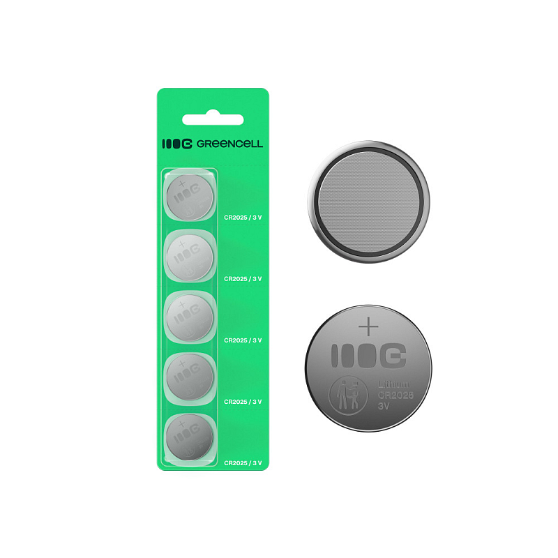 Green Cell 5x lithium battery CR2025 CR 2025 3V 160mAh Greencell button cell Blister Einwegbatterie Lithium/Alkali