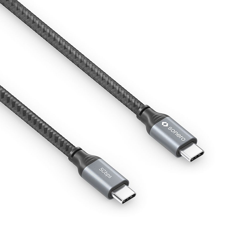sonero SPC-U320-010 USB Kabel USB 3.2 Gen 1 (3.1 Gen 1) 1 m USB C Schwarz, Grau