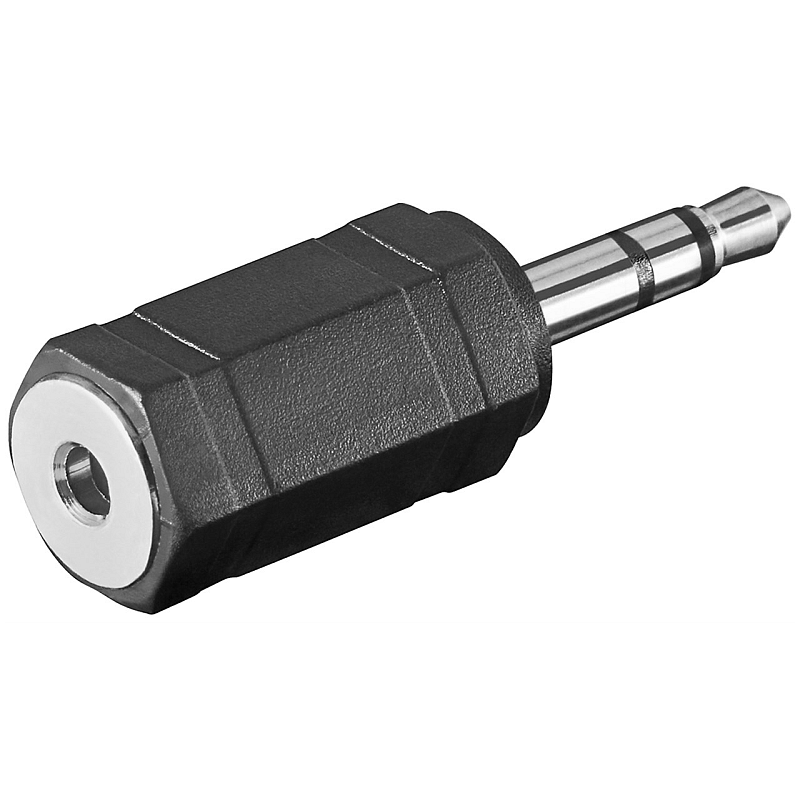 Goobay Kopfhörer-Adapter, AUX-Klinke 3,5 mm Stecker zu 2,5 mm Buchse, ABS, schwarz