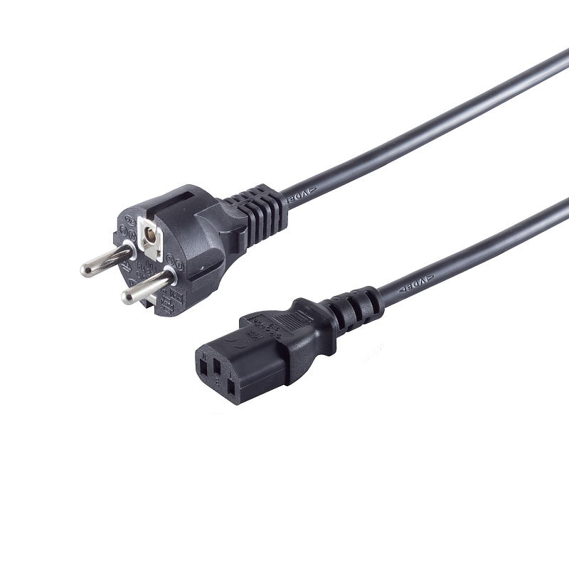 S/CONN maximum connectivity 60006-G Stromkabel Schwarz 1,8 m CEE 7/7 C13-Koppler