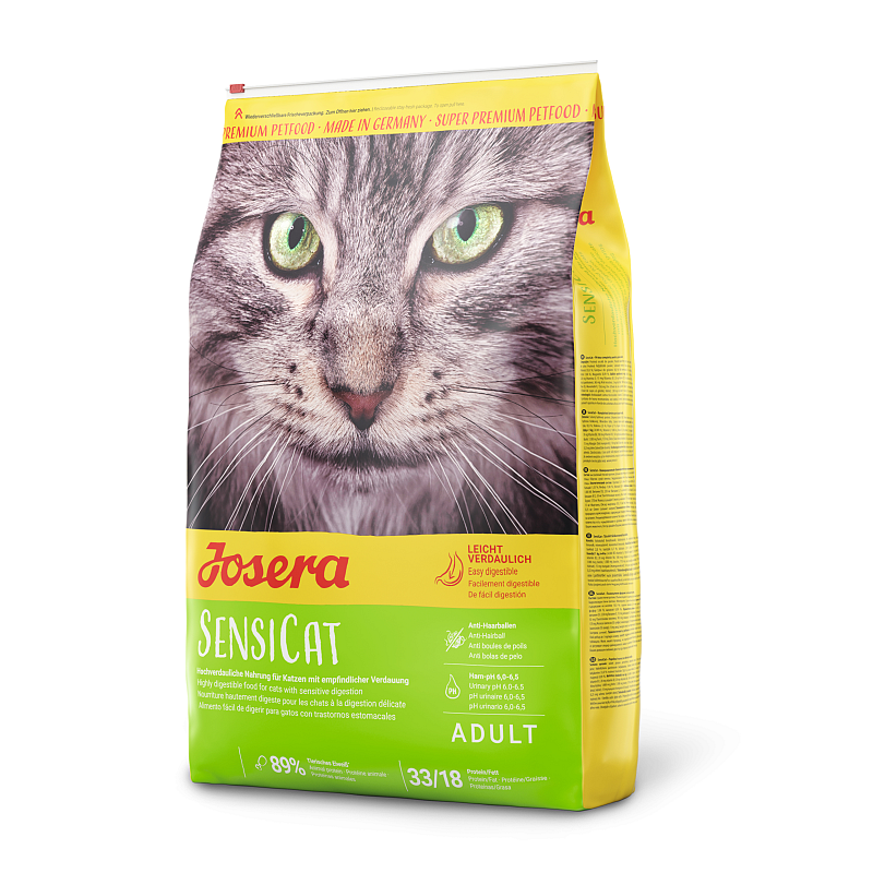 Josera SensiCat Katzen-Trockenfutter 10 kg Adult Mais, Leber, Geflügel, Reis
