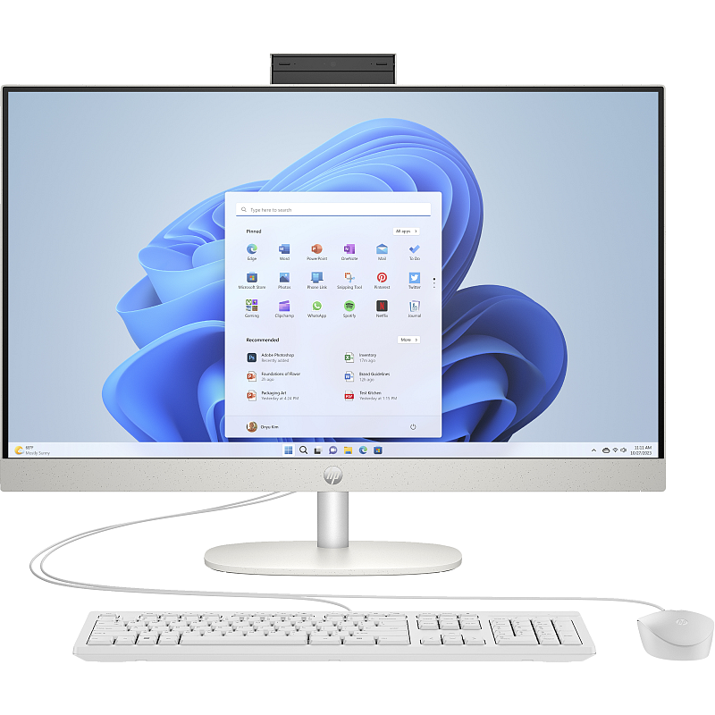 HP 27-cr0655ng AMD Ryzen™ 5 7520U 68,6 cm (27") 1920 x 1080 Pixel All-in-One-PC 16 GB LPDDR5-SDRAM 1 TB SSD Windows 11 Home Wi-Fi 6 (802.11ax) Weiß