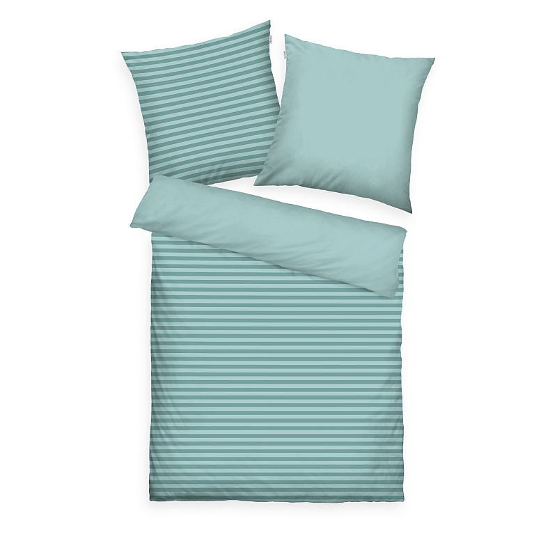 HERDING TOM TAILOR Bettwäsche-Set 'Medium Stripes Cozy Mauve & Crisp White' - 80-x-80-cm-155-x-220-cm