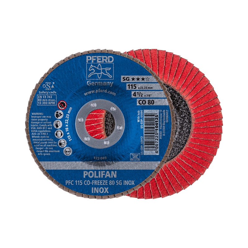 PFERD PFC 115 CO-FREEZE 80 SG INOX Rotierendes Schleifwerkzeug Zubehör Metall
