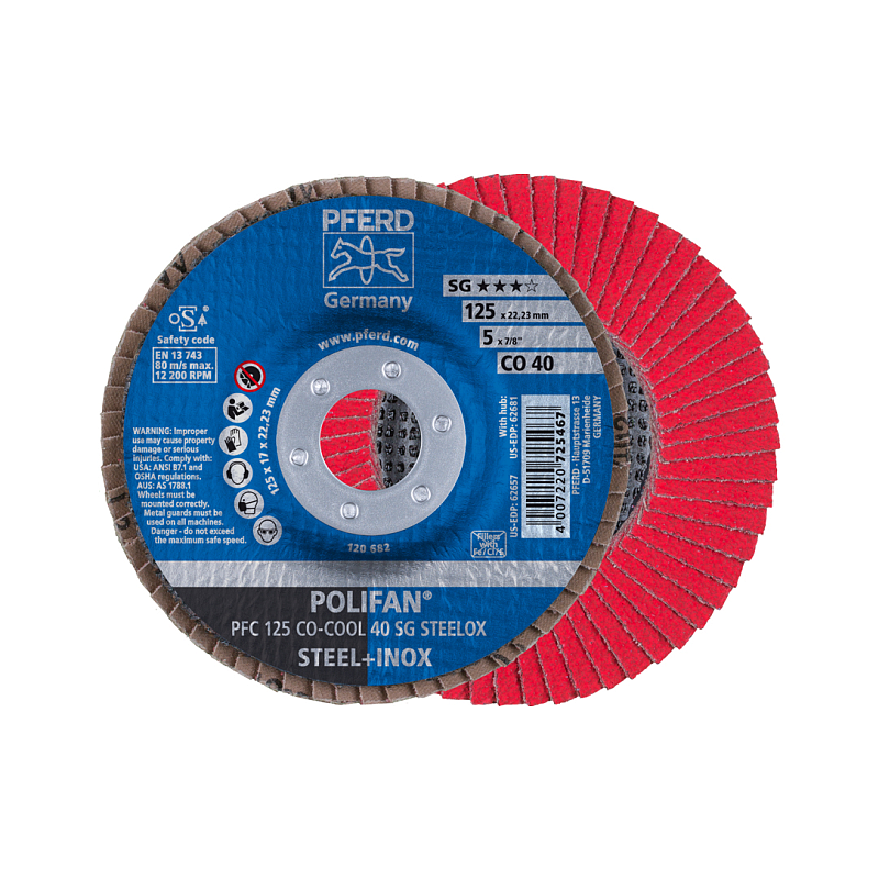 PFERD PFC 125 CO-COOL 40 SG STEELOX Rotierendes Schleifwerkzeug Zubehör Metall