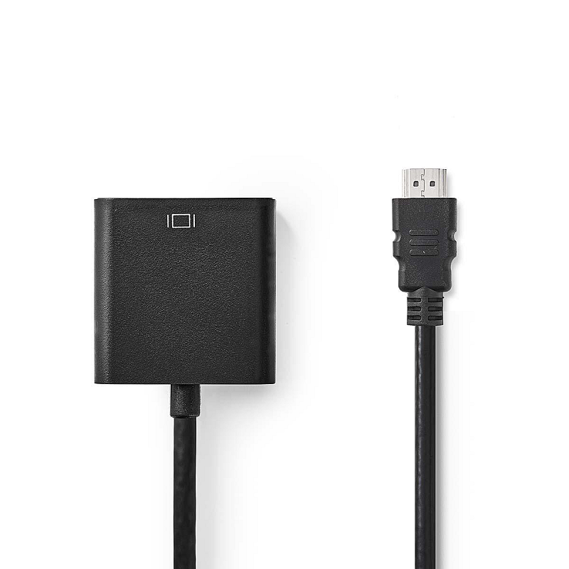 Nedis CCGB34900BK02 Videokabel-Adapter 0,2 m HDMI Typ A (Standard) VGA (D-Sub) + 3.5mm Schwarz