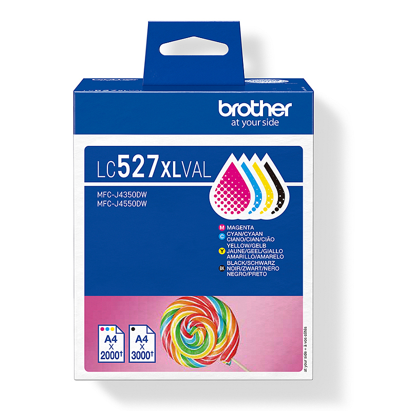 Brother LC527XLVAL Druckerpatrone 4 Stück(e) Original Hohe (XL-) Ausbeute Schwarz, Cyan, Magenta, Gelb
