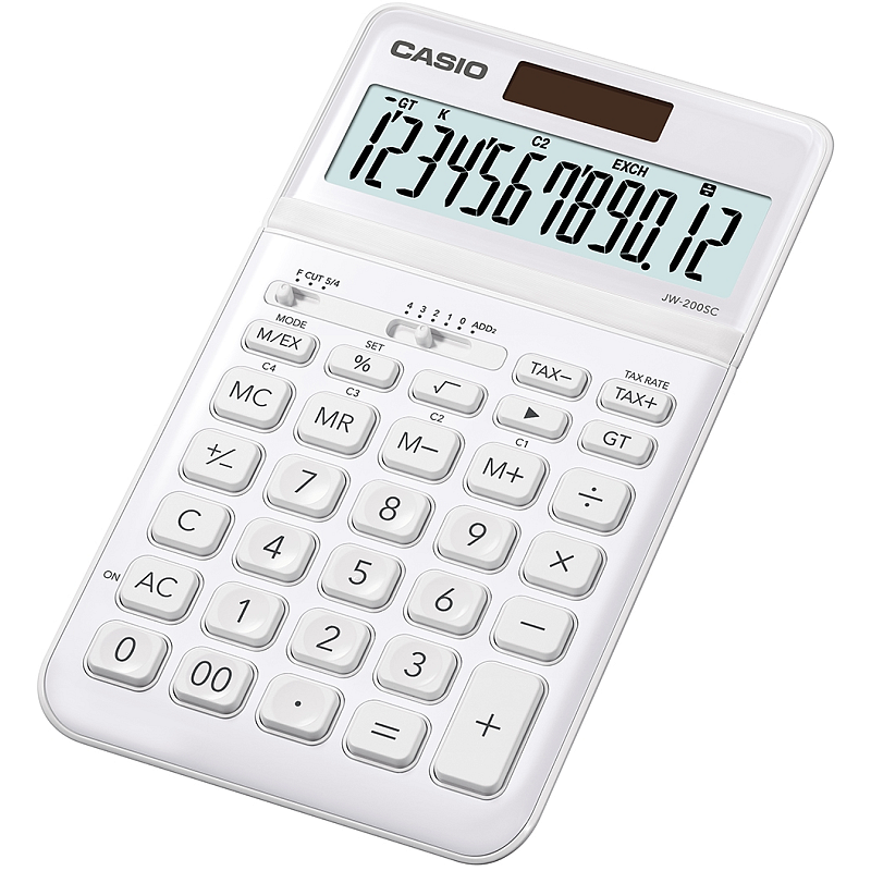 Casio JW-200SC Taschenrechner Desktop Einfacher Taschenrechner Weiß