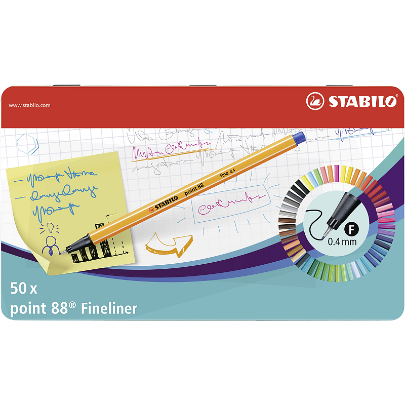 STABILO Point 88 Fineliner Mehrfarbig 50 Stück(e)