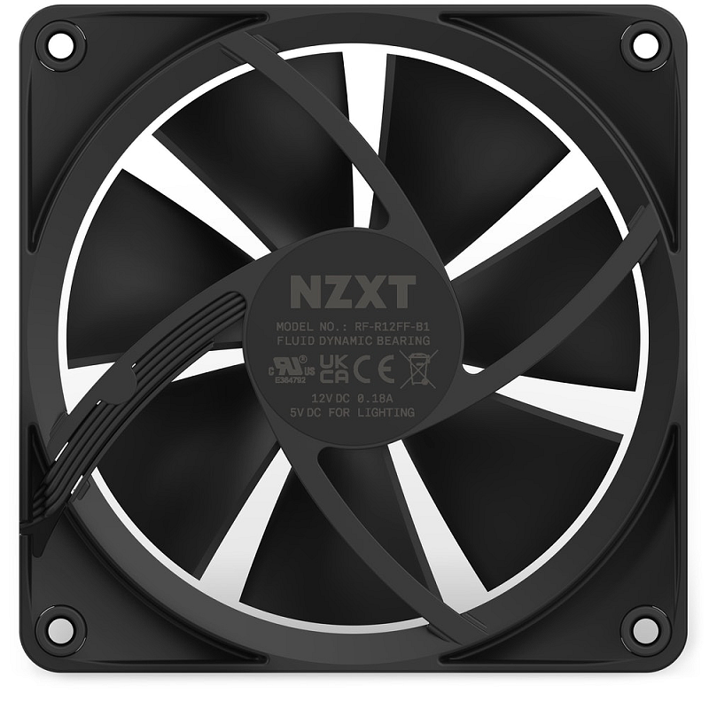 NZXT F120 RGB Computergehäuse Ventilator 12 cm Schwarz 1 Stück(e)