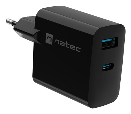 NATEC NUC-2143 Ladegerät für Mobilgeräte Universal Schwarz AC Schnellladung Drinnen
