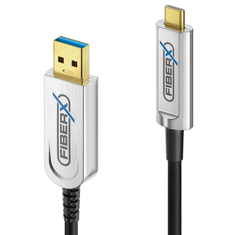FiberX FX-I630-003 USB Kabel USB 3.2 Gen 1 (3.1 Gen 1) 3 m USB C USB A Schwarz, Silber