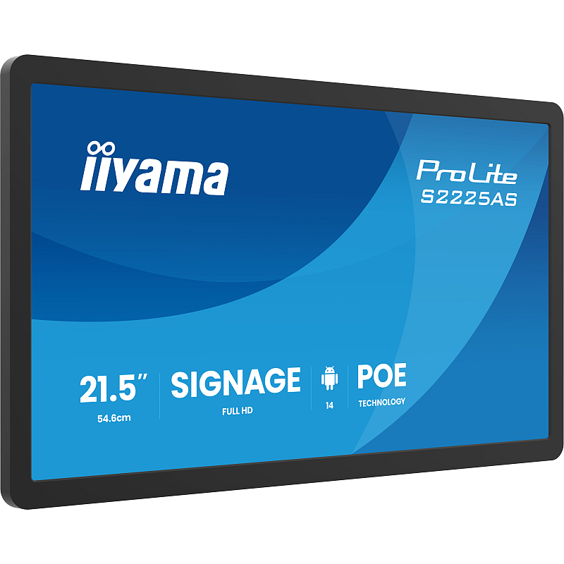 iiyama ProLite S2225AS-B1P Digital Signage Flachbildschirm 54,6 cm (21.5") LCD WLAN 500 cd/m² Full HD Schwarz Eingebauter Prozessor Android 24/7
