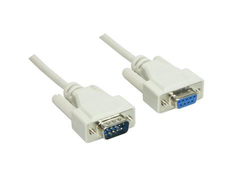 Alcasa 9M/9F 3m Serien-Kabel Weiß