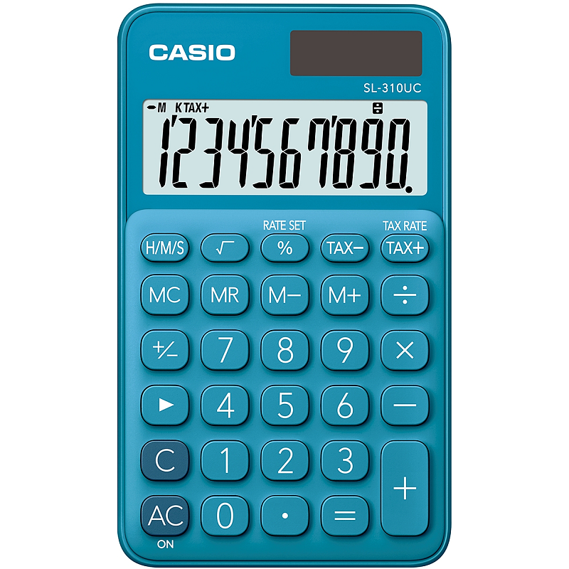 Casio SL-310UC-BU Taschenrechner Tasche Einfacher Taschenrechner Blau