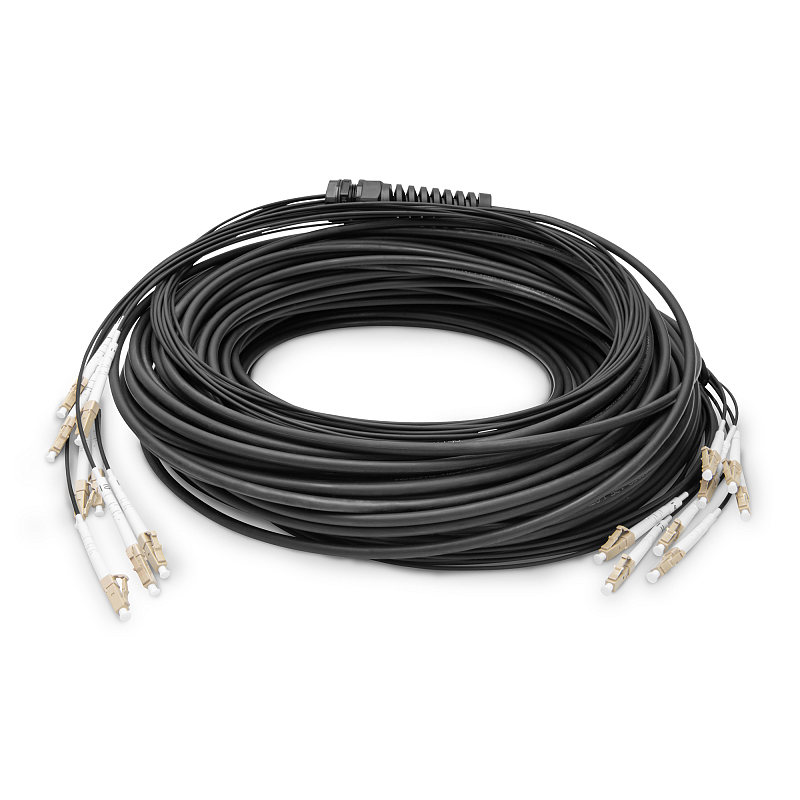 Digitus Vorkonfektionierte Glasfaser Universal Breakout Kabel, Multimode OM4, 8 Fasern, LC/UPC - LC/UPC