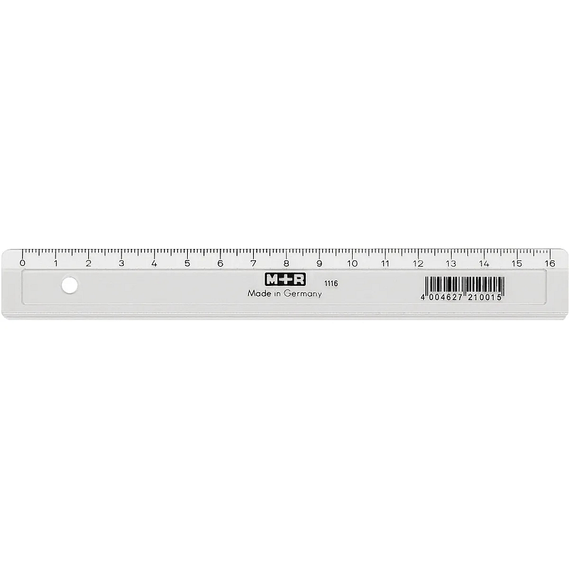 M+R 1116 Schreibtisch-Lineal 160 mm Polystyrol (PS) Transparent 1 Stück(e)