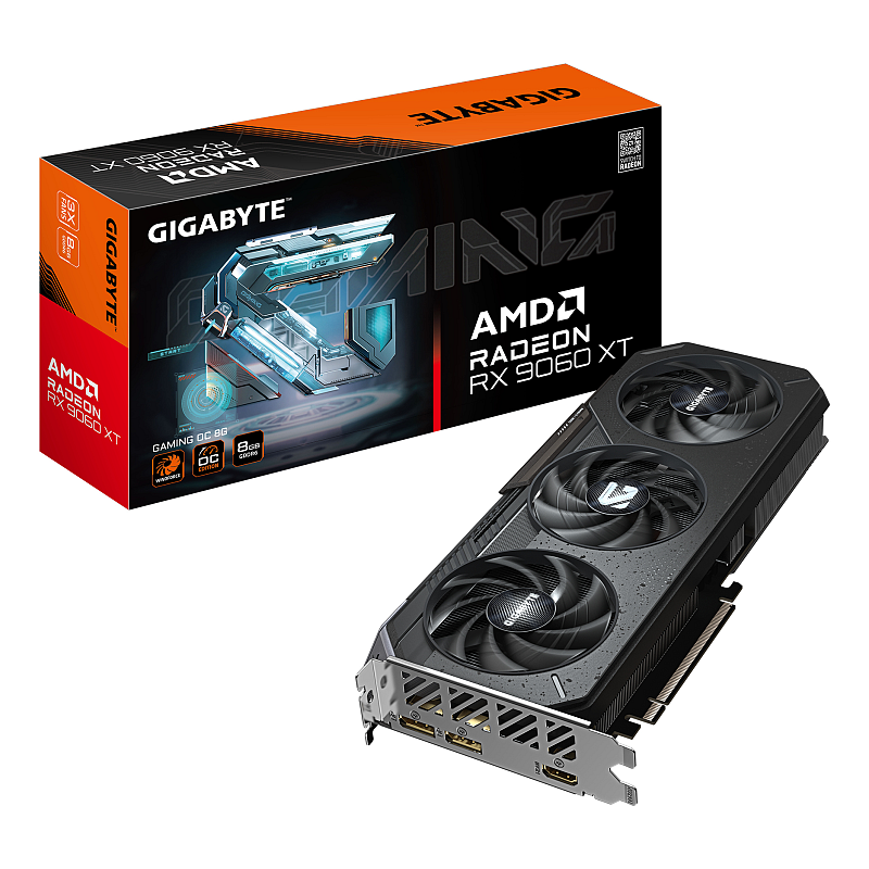 GIGABYTE Radeon RX 9060 XT GAMING OC 8G Grafikkarte - 8GB GDDR6, 128bit, PCI-E 5.0, 3320 MHz Kerntakt, 2 x DisplayPort, 1 x HDMI, GV-R9060XTGAMING OC-8GD