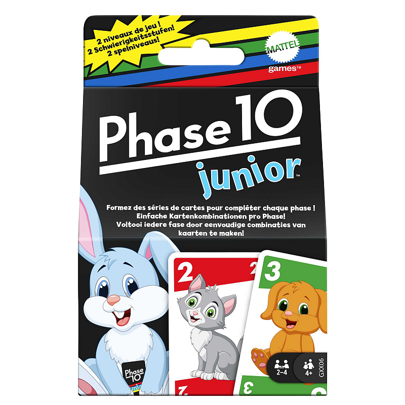 Games Mattel Phase 10 Junior, Kartenspiel, Kinderspiel, Familienspiel