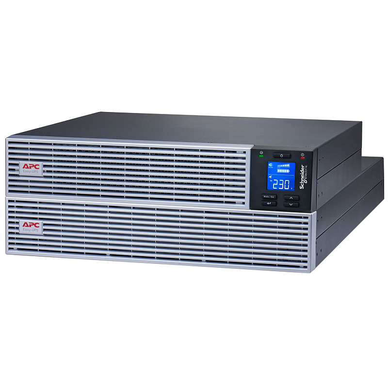 APC Easy UPS On-Line, 3kVA/2400W, Rackmontage 4HE, 230V, 6x IEC C13 + 1x IEC C19 Ausgänge, Kartensteckplatz, LCD, verlängerte Laufzeit, mit Rackkit