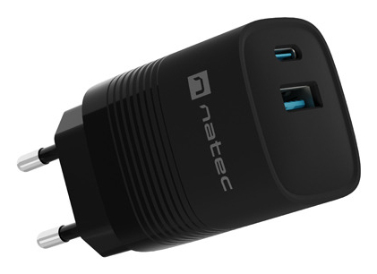 NATEC NUC-2141 Ladegerät für Mobilgeräte Universal Schwarz AC Schnellladung Drinnen