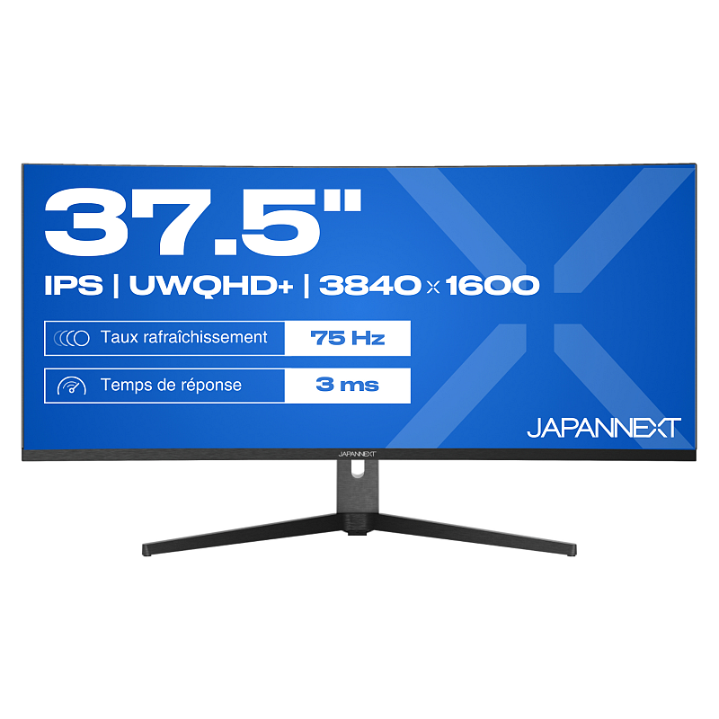 JAPANNEXT JN-IPS375UWQHD+75F-C65W-HS Computerbildschirm 95,2 cm (37.5") 3840 x 1600 Pixel UltraWide Quad HD+ LCD Schwarz, Silber