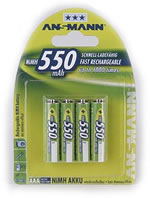 Ansmann Blister 4 X Accu, AAA, 550 mAh AAA / HR03 Nickel-Metallhydrid (NiMH)