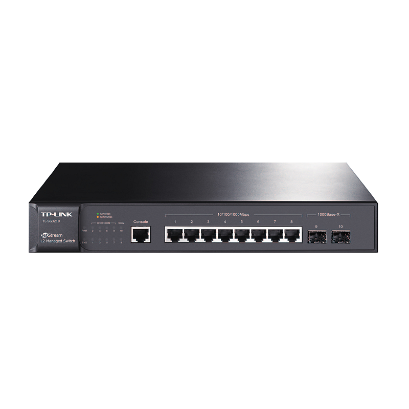TP-Link TL-SG3210 Managed L2 Gigabit Ethernet (10/100/1000) 1U Schwarz