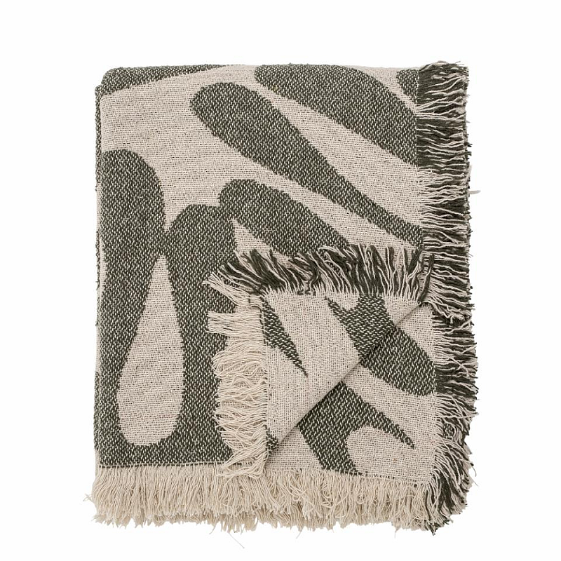 Bloomingville 82058457 Überwurfdecke 130 x 160 cm Baumwolle, Polyester, Viskose Beige, Grün