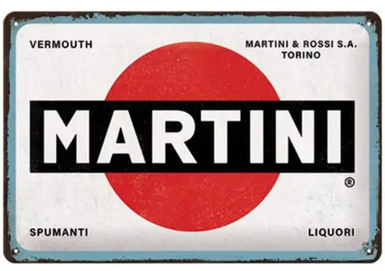 Nostalgic Art Martini Dekoratives Schild & Tafel für drinnen Metall Mehrfarbig