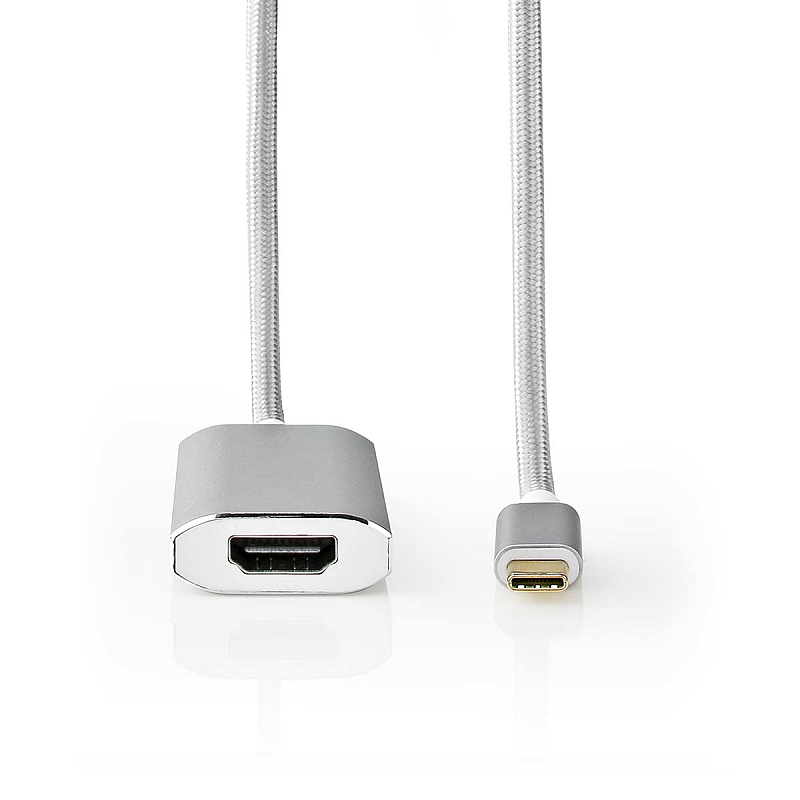 Nedis CCTB64680AL20 Videokabel-Adapter 2 m HDMI Typ A (Standard) USB Typ-C Silber