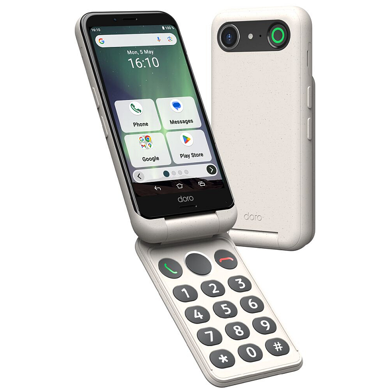 Doro Aurora A20 11,4 cm (4.5") Dual-SIM Android 14 4G USB Typ-C 4 GB 64 GB 3000 mAh Schwarz, Weiß