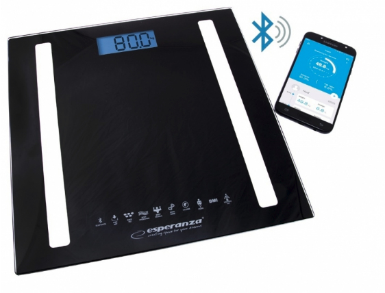 Esperanza EBS016K Personenwaage Quadratisch Schwarz Elektronische Personenwaage