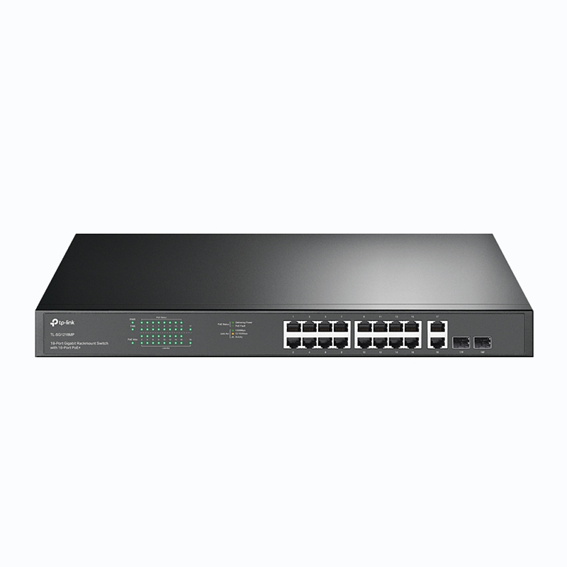 TP-Link 18-Port Gigabit-Rackmount-Switch mit 16 PoE+-Ports