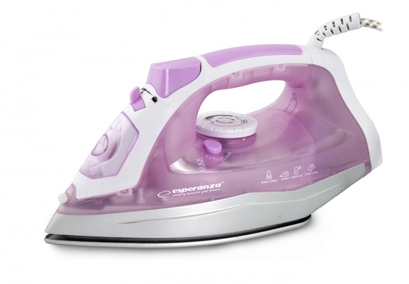 Esperanza EHI004 Bügeleisen Trocken- & Dampfbügeleisen Keramik-Bügelsohle 2400 W Violett, Weiß