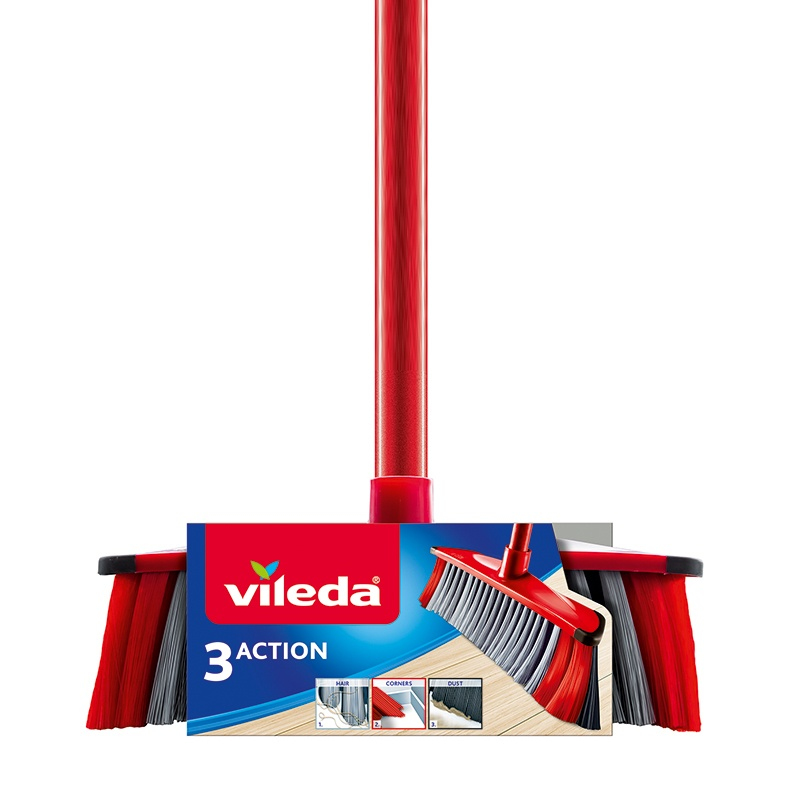 Vileda 4023103173286 Besen Drinnen Harte Borste Grau, Rot