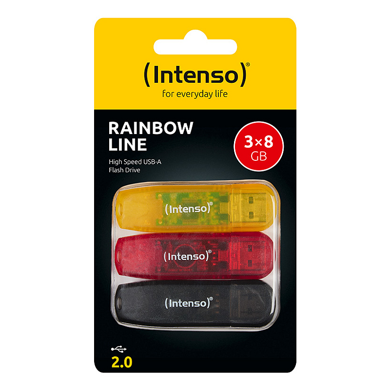 Intenso Rainbow Line 3er Pack USB Stick 8 GB, USB-A 2.0, bunt, Multipack